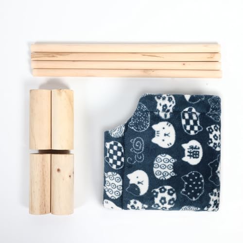 Patas Lague Cat and Dog Hammock Bed for Small Dogs, Brethable Wooden Cat Pet Rabbit Elevated Bed Cots Furniture for All Seasons Fleece Navy Blue - color: Navy Blue