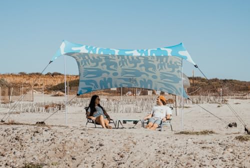 Neso Portable Beach Tent Sun Shelter - Lightweight Beach Shade Canopy - Easy Setup for Family Outings - Patented Reinforced Corners - UPF 50+ Sun Protection - color: Coastal Birds