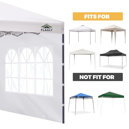 10x10 Pop Up Canopy Sidewall - 1 PC 300D Waterproof Attachable Tent Wall, Privacy Shade for Outdoor Events, Vendor Booths (Tent Not Include, with PVC Church Window) - style: with PVC Church Window