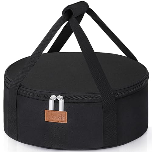 Lifewit Insulated Single Decker Round Casserole Carrier, Portable Pie Carrier Bag for Hot or Cold Food, Fits 12.5" Baking Dish, Thermal Lunch Tote for Potluck Parties, Picnic and Cookouts, Black - color: Black, size: 12.2 x 12.2 x 4.7inch