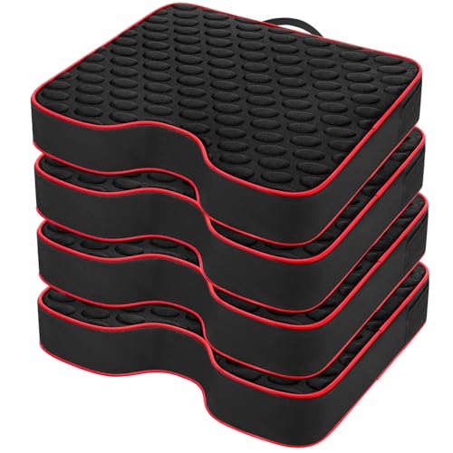 Stadium Seat Cushions - Portable Bleacher Cushions with 2.5" Extra Thick High-Density Foam and Massage Dots, Fashion Outdoor Seat Cushions for Sports Events, Travel, Camping, Chairs - 4 Pack - color: 4pack Black