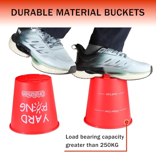 Giant Yard Pong Outdoor Game for Adults & Family, Yard Toss Throwing Game for Beach, Camping Party, Lawn Yard Game with 12 Premium Buckets & 4 Balls, Portable Durable Carry Bag