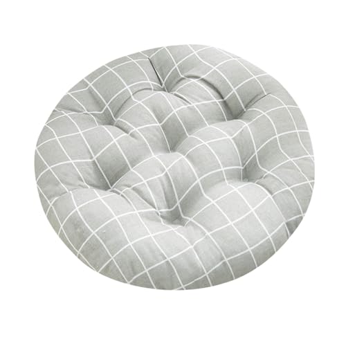 Boho Round Chair Cushion 16" Soft Thick Seat Cushion Outdoor Bistro Floor Sofa Pads Colorful Leaf Ergonomic Support Cushions for Dining Chairs, Garden Patio, Home, Office Car - color: Light Grey