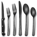 EWFEN 24-Piece Black Silverware Set with Steak Knives, Black Flatware Set for 4, Food-Grade Stainless Steel Tableware Cutlery Set, Mirror Finished Utensil Sets for Home Restaurant, Tree Pattern - style: Tree Pattern