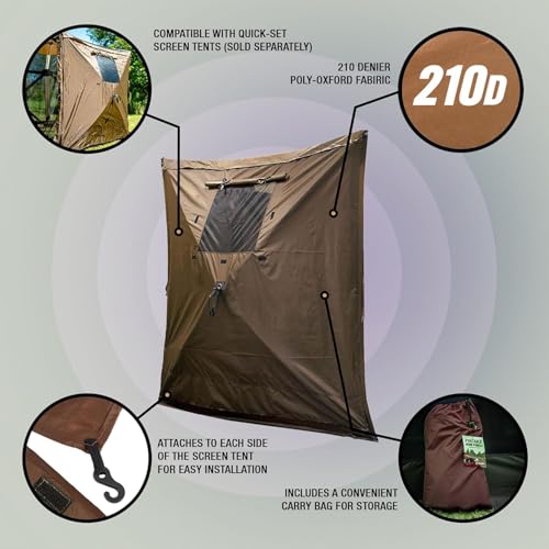 Clam Quick-Set Wind & Sun Panels 2-Pack – Brown Screen Tent Sidewalls – Fits Traveler, Venture & Escape – Shade & Privacy – Carry Bag – Tent Not Included - color: Brown, size: 2 Panel