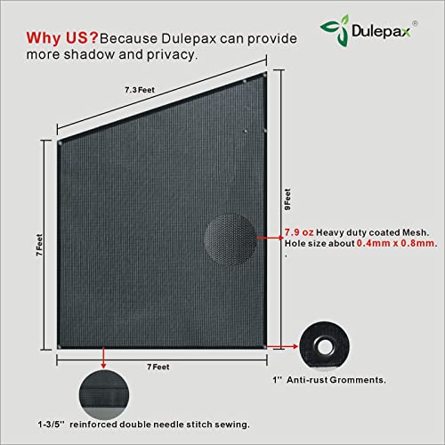 Dulepax RV Awning Side Shade- 9'X7' -Second Generation RV Awning Side Shade Screen Significantly Improves Shadew and Privacy.Universal RV Awning Shade Screen with Complete Kits. - color: Black, size: 7x9 Side Shade