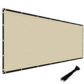 WINDSCREEN4LESS 6' x 1' Privacy Fence Screen in Beige Tan W/ Brass Grommet 85% Blockage Windscreen Outdoor Mesh Fencing Cover Netting 150GSM Fabric - Custom Size - color: Beige, size: 6' x 1'
