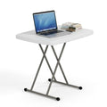 30 Inch Folding Table, 5-Level Height Adjustable TV Tray for Small Spaces, HDPE Tabletop Small Folding Table Portable for Laptop, Dining, Camping, 200 lbs Weight Capacity, No Assembly