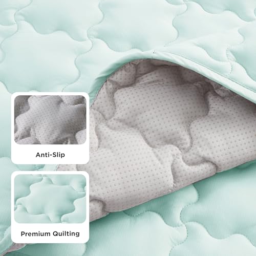 Bedsure Cooling Mat for Small Dog, Q-Max>0.5 Thin Breathable Cold Crate Pad for Puppy and Cat, Portable Washable Kennel Bed for Active Pet with Chill Soothing Fabric to Rapid Cooling, 24x18, Green - color: Light Green, size: 24" x 18" (Small)