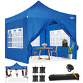 COBIZI 10x10 Pop Up Canopy with Sidewalls Heavy Duty Party Tent with Removable Awning Easy Up Outdoor Canopy Wedding, All Season Windproof&Waterproof with Roller Bag UPF 50+, Blue - color: Blue, size: 10x10 With 4 Sidewalls