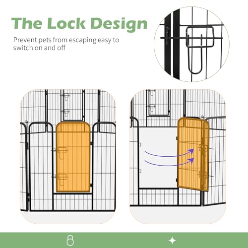 FDW Dog Playpen Dog Pen Dog Kennel 16 Panels 32 Inch Height Indoor Outdoor Folding Metal Portable Puppy Exercise Pen Heavy Duty Dog Fence for Yard Camping,Black - style: 16 Panels