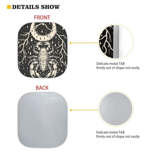 Moon Scorpion Sun Shade Blocking Sun Protection Cover for Car Portable Windshield Sun Shade 2-Piece Car Front Window Sunshade Blocks UV Rays Sun Visor - color: Moon Scorpion