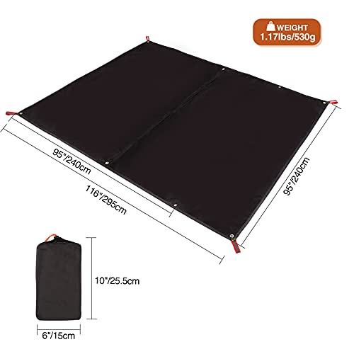 REDCAMP Ultralight Tent Footprint - 95" x116'', 4 in 1 Multifunctional Waterproof Camping Tent Tarp for Camping, Hiking and Survival Gear, Lightweight and Compact