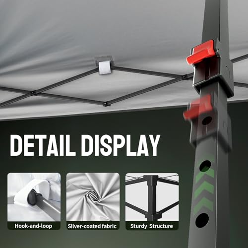 CROWN SHADES 10x10 Pop Up Canopy Tent - Patented Center Lock One Push Instant Outdoor Canopy Beach Tent with STO-N-Go Bag 8 Stakes & 4 Sand Bags，Red - style: Red