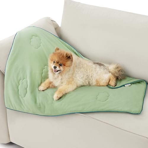 LE SURE Premium Cooling Blankets for Small Dogs - Washable Dog Cooling Throw Blanket with Q-MAX>0.4，Durable Self Cooling Pet Mat for Cat, Soft Cooling Summer Blanket for Hot Weather, Green, 25x35 - color: Green, size: S(25x35")