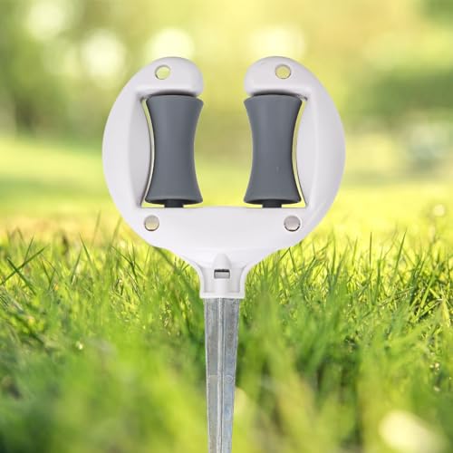 5.9 Inch Garden Hose Guide Spike, Heavy Duty Metal Roller Stake Holder Keeps Garden Hose Out of Flower Beds, Hose Guide Spike for Garden Yard Plant Protection