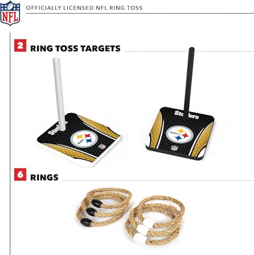 Solid Wood NFL Quoits Set with Direct Print HD Team Graphics – Tailgate Ring Toss Game – Great Gift for Any Football Fan! Ring Toss Family Outdoor Games for The Beach