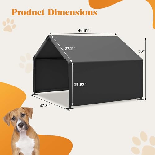 Portable Dog Shade Shelter, Water Resistant Pet Tent with UV Protection for Outdoor, Garden, Patio, Backyard Use (Gray) - color: Gray