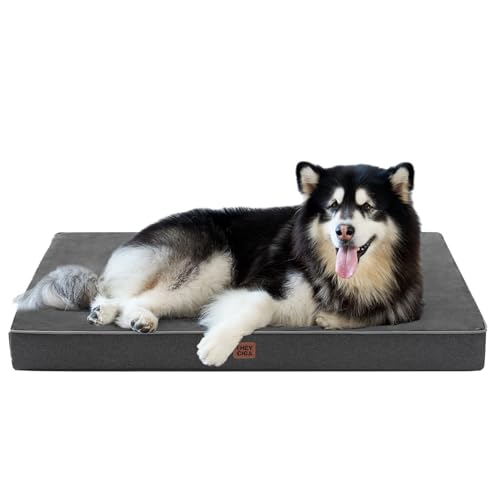 EHEYCIGA Orthopedic Dog Bed Waterproof 47"x29", Memory Foam Pet Bed for XXLarge Dog Bed, Washable Pet Mat with Removable Cover, Dark Grey - color: Dark Grey, size: 47.0"L x 29.0"W x 3.0"Th
