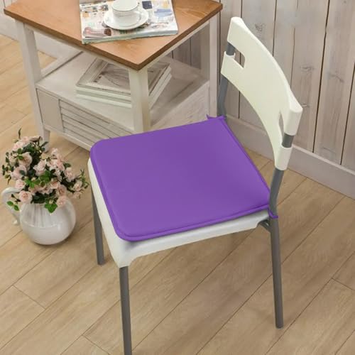 2-Pack Square Seat Cushions (15x15) - Soft Chair Pads with Ties for Indoor/Outdoor Use, Solid Color Comfort for Stools & Dining Chairs (Purple) - color: Purple
