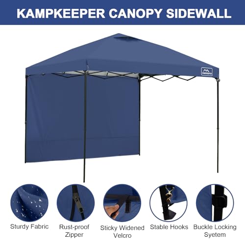 KAMPKEEPER 10X10 Canopy Tent Sidewalls with Zipper for Canopy Frame, 3Pcs Sunwalls Only, UPF50+ Waterproof Side Walls(Navy Blue) - color: Navy Blue