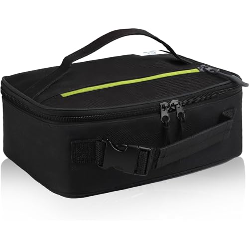 Genteen Lunch Box for Kids Men Women Adults - Small Insulated Snack Bag Reusable Lunch Bag, Zip Closure & Buckle Handle, Portable Cooler for Work, School,Travel (Black) - color: Rectangle Black
