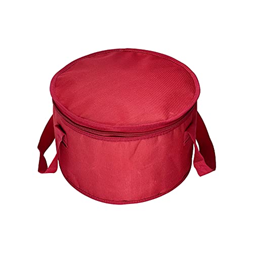 Yalin 2 Pack 12.5X7.8 Inch Round Lunch Bags, Insulated Thermal Pastry and Pie Carrier, Reusable Cake Cooler and Casserole Carrier Bags for Potluck, Picnics Food Delivery (Red Color) - color: Red Color