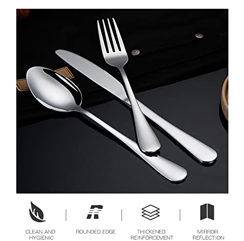 Portable Utensils Set with Case,Reusable Office Flatware Set,Healthy Travel Cutlery Set 3 PCs Stainless Steel Fork, Spoon,Knife Cutlery Ideal for Travel, Lunch Box and Camping (Silver-3PCs) - color: Silver - 3 PCs