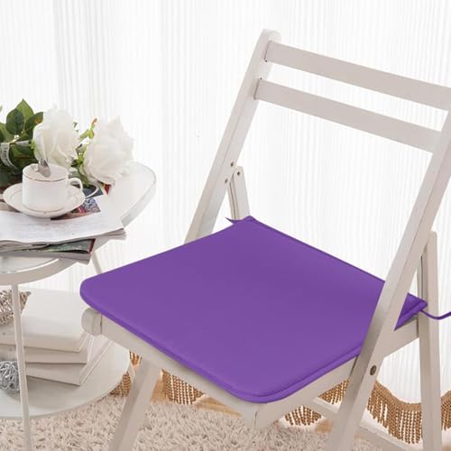 2-Pack Square Seat Cushions (15x15) - Soft Chair Pads with Ties for Indoor/Outdoor Use, Solid Color Comfort for Stools & Dining Chairs (Purple) - color: Purple