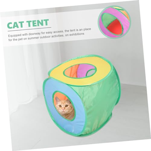YARNOW Foldable Cat Tent Portable Outdoor Sun Shelter House for Pets Non-Woven Fabric Pop-Up Tent for Indoor/Outdoor Use for Cats and Puppies