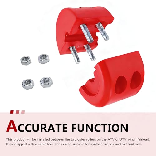 Car Winch Cable Hook Stopper, Rubber Winch Cable Protector with Allen Wrench, Line Saver for Wire & Synthetic Rope, Towing Hook Accessory for ATV UTV Truck SUV (Red) - color: Red