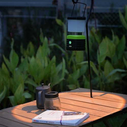 Jarxin 3PCS 3200K Warm Light LED Camping Lantern Rechargeable 1000LM, 4500mAh Power Bank, Flashlight for Hurricane Emergency, Hiking, IP44 Waterproof Lantern(Black) - style: Black/warm light