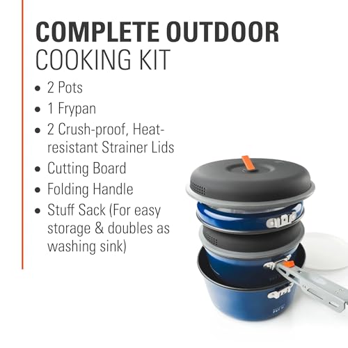 GSI Outdoors Bugaboo Base Camper, High-Efficiency Cookset – Ceramic Non-Stick Coated - size: Medium