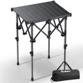 Anbte Folding Camping Table, 2 Height Adjustable Small Camping Side Table Aluminum Roll Top with Carry Bag, Stable X-Frame for Outdoor Cooking, Tailgating Picnic BBQ RV Travel, 20”x16”, 264lbs Load - size: 50.5 X 41 X [44/70] Cm