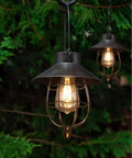 YAKii 2 Pack Solar Lantern Hanging Waterproof Outdoor Metal Solar Lamp with Warm White Light Decorate for Yard Garden Pathway Patio Porch Decor (Black) - style: Black-2pack