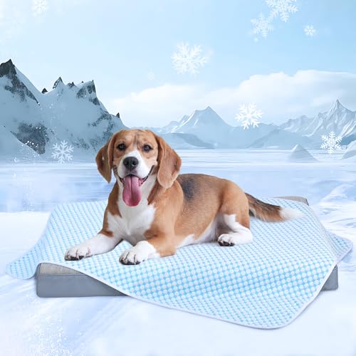Cooling Blanket for Dogs - Q-MAX>0.4 Waterproof Pet Throw Blanket Bed Cover, Non-Slip Dog Blankets for Couch Protector, Washable Furniture Cover for Summer, Pearl Blue,40x50 - color: Blue, size: 40x50 Inch