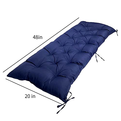Srutirbo Waterproof Outdoor Bench Cushion, 48"x20", Swing Cushion Patio Furniture Cushions 3 Seater, for Garden Patio Furniture Lounger Bench (Navy Blue, 48x20 in) - color: Navy Blue