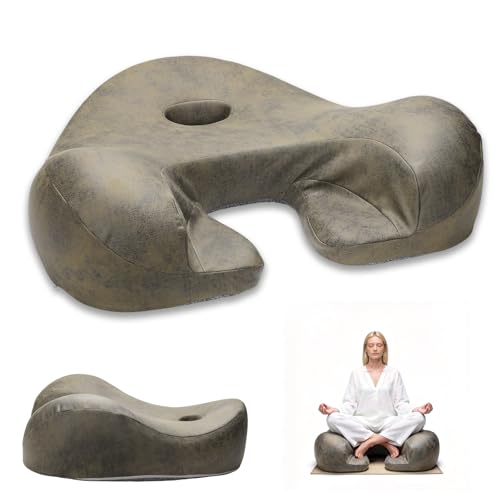 Memory Foam Meditation Cushion for Floor Sitting, 23" Wide Floor Pillow with Foot Rest, 8" Thick Cross-Legged Yoga Seat for Adults, Mindfulness & Relaxation, Green - color: Green