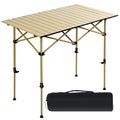 Camping Table Folding Portable Camp Lightweight Roll Up Table Adjustable Height with Carry Bag Indoor Outdoor for Camping, Home,Picnic,Backyard,BBQ,Party