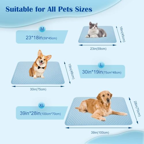 Dog Cooling Mat Thicken Cooling Mat for Dogs Self Cooling Pad for Dog Non-Slip Dog Bed Mats (Q-Max>0.5) for Indoor & Outdoor Car Seats - size: 28*20in