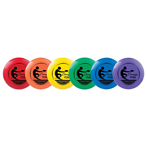 Champion Sports Competition Plastic Discs, Assorted Color - color: Assorted (Set of 6)), size: 11 Inch Diameter (165 Grams)
