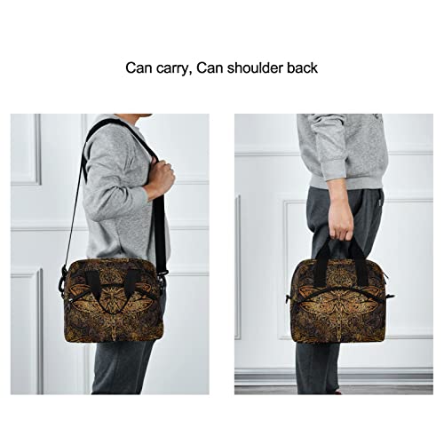 Dragonfly Mandala Insulated Lunch Bag Reusable Lunch Tote Bag Cooler Bag for Women Men Adult Lunch Box with Adjustable Shoulder Strap Leakproof Lunch Bag for Work School Picnic Camping - color: Dragonfly Mandala