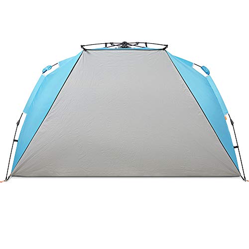 Easthills Outdoors Instant Shader Dark Shelter XL Beach Tent 99" Wide for 4-6 Person Sun Shelter UPF 50+ with Extended Zippered Porch Pacific Blue - color: Dark Shelter - Pacific Blue