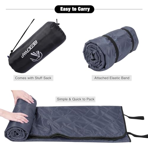 REDCAMP Large Waterproof Stadium Blanket for Outdoor Sports, Soft Warm Fleece Camping Blanket Windproof for Cold Weather, 79"x 59"Grey - color: Grey 79"x59"