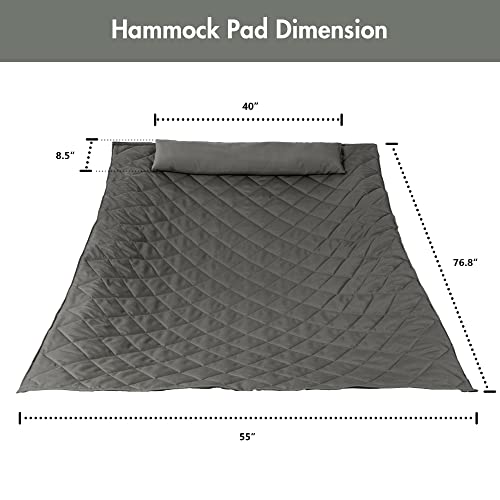 ANOW Portable Hammock Pad with Hammock Pillow, Replacement Hammock Pad, Grey - color: Grey