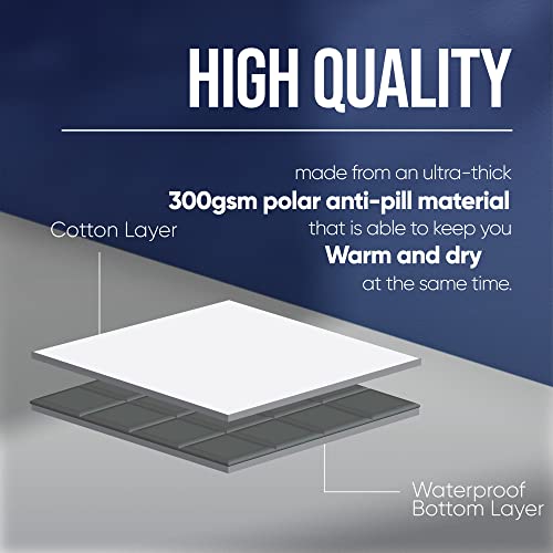 EverSnug Large Waterproof Outdoor Blanket - Extra Thick Premium Quilted Fleece, Waterproof & Windproof, Great for Camping, Picnics, Beaches, Stadiums, Dogs - color: Navy Blue
