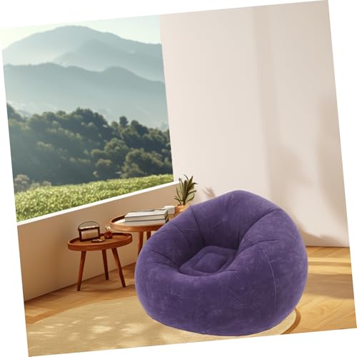 OUNONA Inflatable Bean Bag Chair for Adults Portable Flocked Lazy Sofa for Use for Living Room Bedroom Camping Includes Inflatable Pump