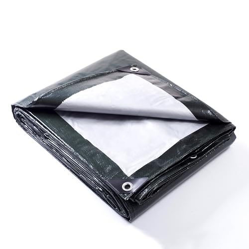 GUARD SHIELD Tarp 8x10 Feet Waterproof Green/Silver Tarps 8Mil Multi Purpose UV Resistant Cover for Outdoor,Camping,Tent,Boats - color: Green/Silver, size: 8x10 Feet