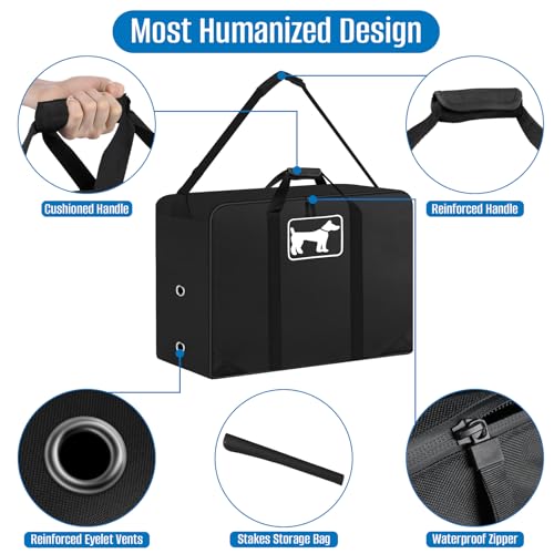 SIRUITON Dog Playpen Storage Bag Fits 24" H 8 Panels and 9 Stakes Suitable for Foldable Exercise Pet Playpen, RV Dog Fence Travel Bag,with Reinforcing Plate & Shoulder - color: Black