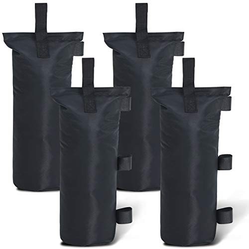 ABCCANOPY 100 LBS Extra Large Canpoy Sand Bags for Ez Pop up Canopy Tent Outdoor Instant Canopies, 4-Pack, Black (Without Sand) - color: Black, size: 100lbs
